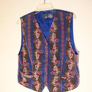 Women's Velvet Patterned Vest LizWear Size M